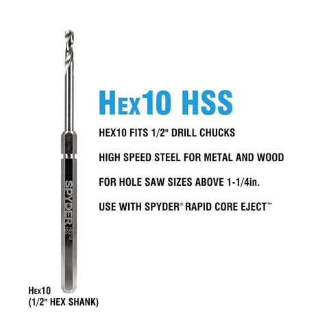 Half Inch Quick Change Hole Saw Arbor With Rapid Switch And Rapid Core Eject For Easy Plug Removal High Speed Steel