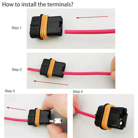 Waterproof Sealed ATO ATC Fuse Holder Kit With Wire Splice 6 Pack Weatherproof Auto Electrical Fuse Box Connector installation steps.
