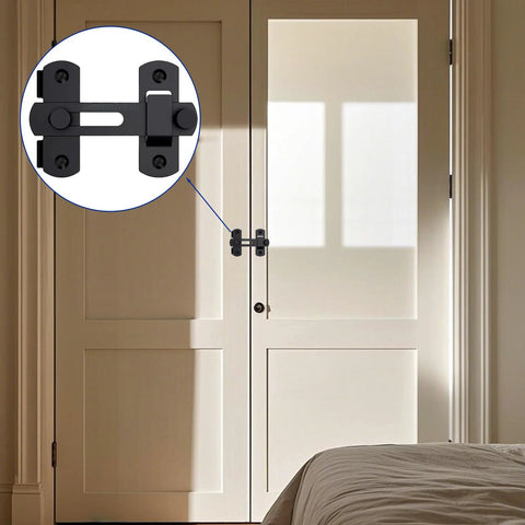 Installed Heavy Duty Barn Door Lock With 180 Degree Flip Latch For Privacy And Child Safety, Built Tough Stainless Steel Build