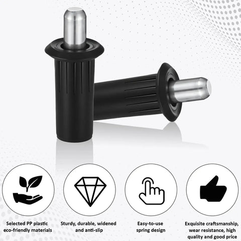 8 Piece Cabinet Door Repair Pins Set For Damper Replacement And Furniture Fittings, Spring Pins with black plastic construction