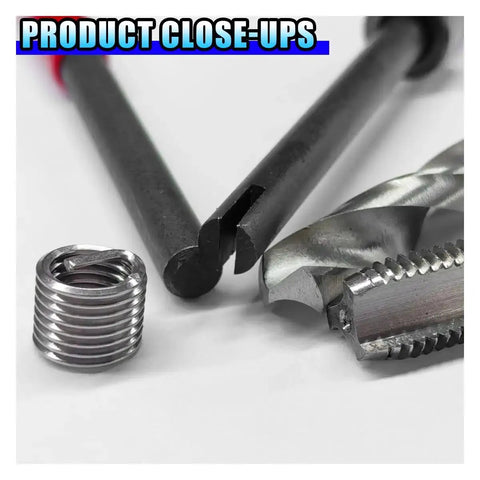 Complete M6 X 1.0 Thread Repair Kit With Helicoil Inserts, HSS Drill Bit, Tap, Break Off Tool close-up