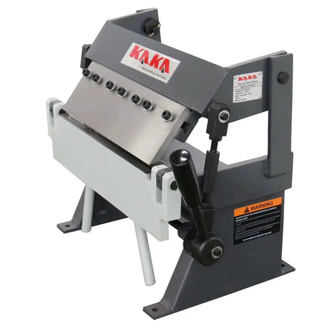 Side view of a 12 Inch Box And Pan Brake For 20 Gauge Metal with portable finger brake, compact 62 lb design, precision box and pan bending capability.