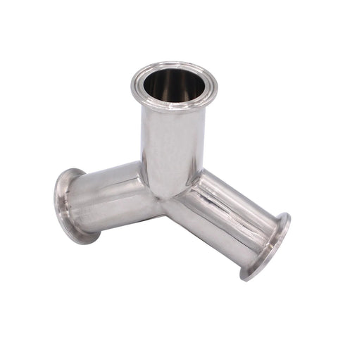 Stainless steel 304 tri-clamp Wye pipe fitting, Y-type three-way, 1.5 inch OD