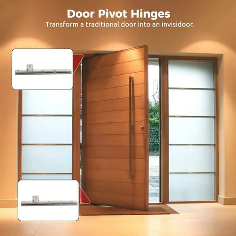 Heavy Duty Pivot Hinges For Wood Doors Hidden Bookcase Stainless Steel With Screws 360 Degree Invisible Shaft System