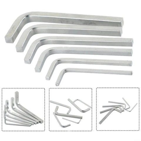 Six Piece Square Head Wrench Set L Shape Wrenches In Chrome Vanadium Steel For Tightening And Removing Square Screws Includes Sizes 3mm 4mm 5mm 6mm 7mm And 8mm Durable Pro Grade Kit Built Tough For Quick Fixes