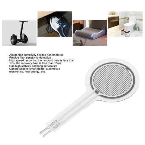 Force Sensitive Resistor thin film pressure sensor, circular white disk with two metal leads, Amazon