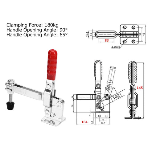 Two-Piece Long Arm Push Pull Toggle Clamp Set For Welding And Woodworking Jigs And Fixtures With Quick Release Lever Vertical Workpiece Fixation