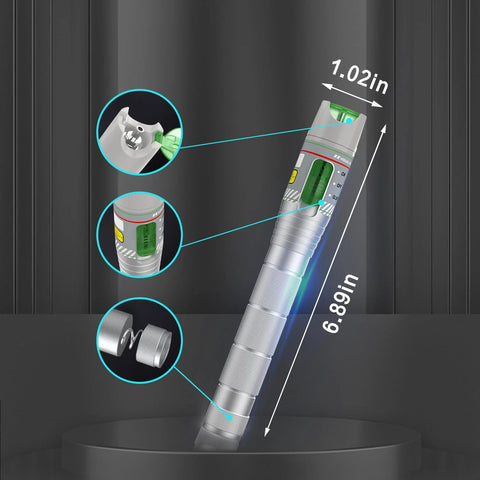 2pcs visual fault locator for fiber optic cables; pen-style tester, silver, supports FC/ST/SC/LC by Amazon
