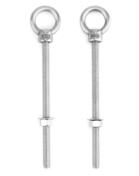 316 Stainless Steel Machinery Eye Bolt With Shoulder 3 Eighths Inch By 6 Inches Long Marine Grade Eyebolt Pack Of 5 Threaded Eyebolts Corrosion Resistant Lifting Hardware WD30279