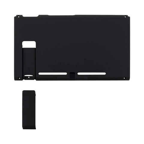 Soft Touch Black Console Back Plate Replacement For Nintendo Switch With Kickstand Easy Install Durable DIY Shell Case