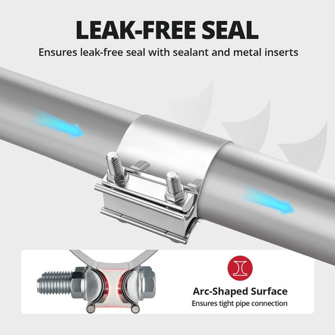EVIL ENERGY 2.5 in exhaust clamp, stainless steel band with bolts for pipe connection, 1pc