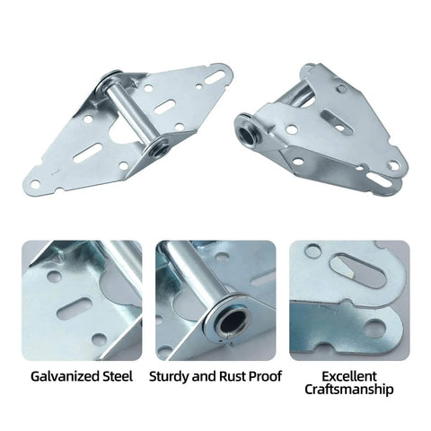 4 Pack Heavy Duty Garage Door Hinges 14 Gauge Steel With Galvanized Finish Rust Proof Durable Replacement