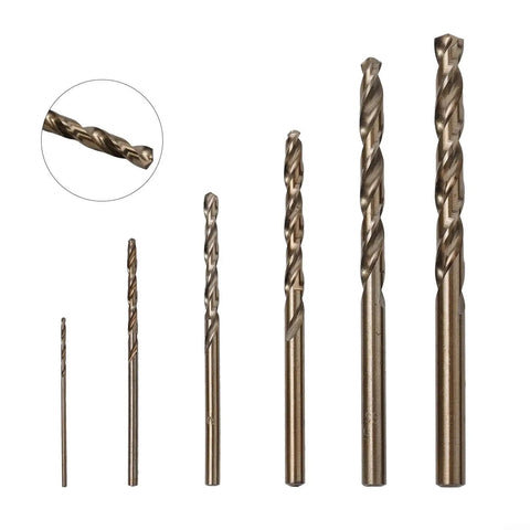 Six Piece Cobalt Drill Bits Set For Stainless Steel And Hardened Metals HSS 135 Degree Split Point Round Shank 6mm Set