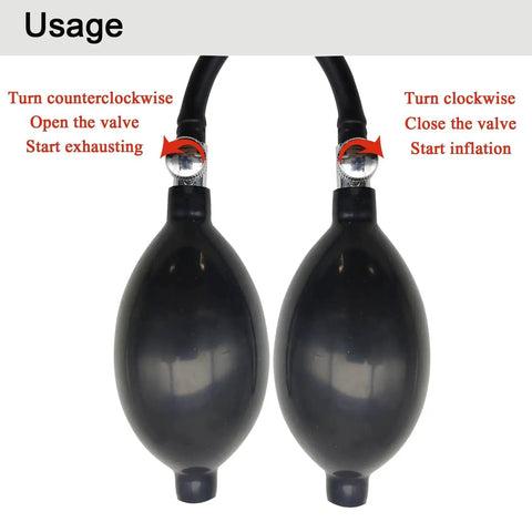 2 Inch Inflatable Sewer Test Plug With Self Contained Hand Inflator showing valve operation for sealing and pressure testing