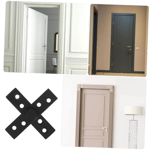 Image of hidden pivot hinges 2 pack stainless steel concealed door hardware for secret doors and cabinets with examples of doors.