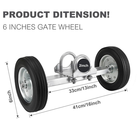 6 Inch Adjustable Sliding Gate Wheel Tensioner Set with Mounting Bracket and U Bolts for Smooth Operation of Metal Tube and Driveway Gates