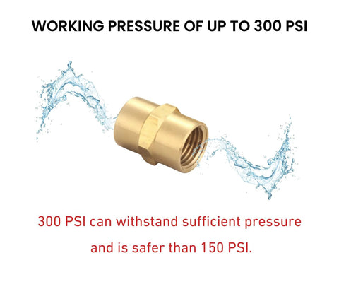 Brass 1/4 inch NPT female to 1/4 inch NPT female hex-head pipe fitting, compressor connector, pack of 10, Amazon