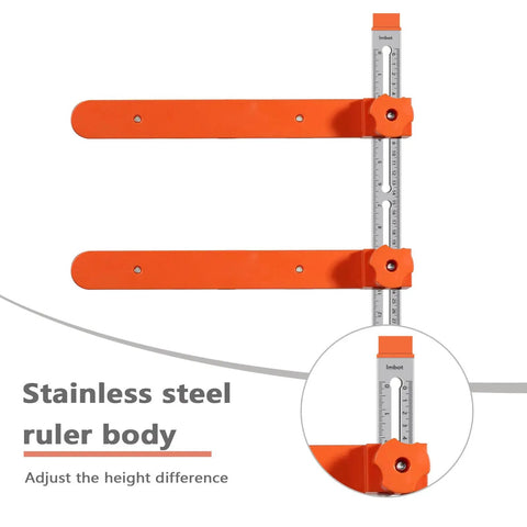 Front view of Toggle Clamp And Magnetic Arm Drawer Slide Jig For Fast Cabinet Installations With Dual Scale Construction