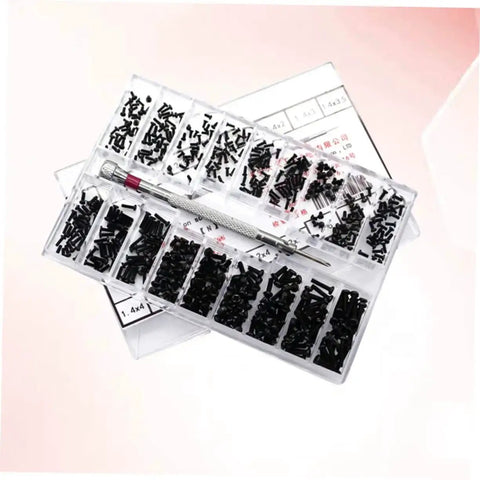 Miniature Screw Set With Transparent Storage Case For Easy Access For DIY Repairs And Assembly, carbon steel screws in box