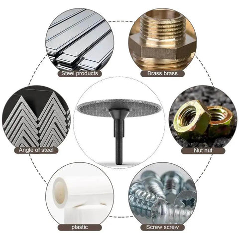 Six Piece Cut Off Wheel Set With One Quarter Inch Stem For Die Grinder, Built Tough Metal Cutting Discs Reinforced With Fiberglass