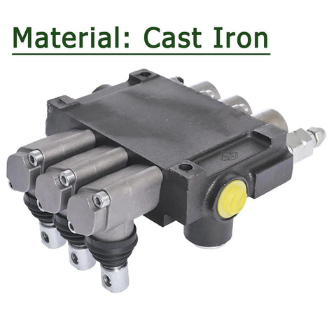 Heavy Duty 3 Spool Hydraulic Directional Control Valve With Joystick For 4 Way 3 Position Systems, cast iron view