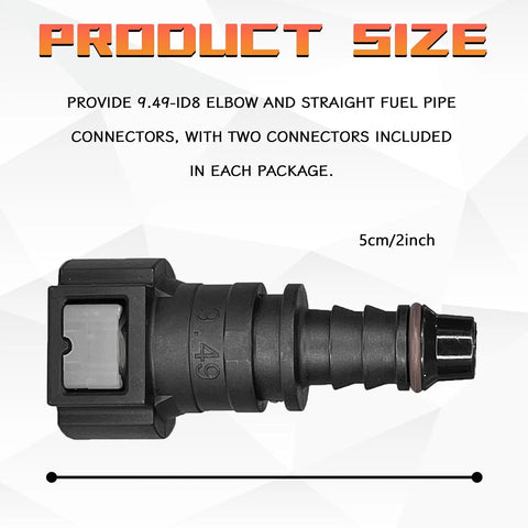 JYIS 2-pack 90° fuel line quick connector for 3/8 SAE to 5/16 nylon tubing, high-pressure push-on