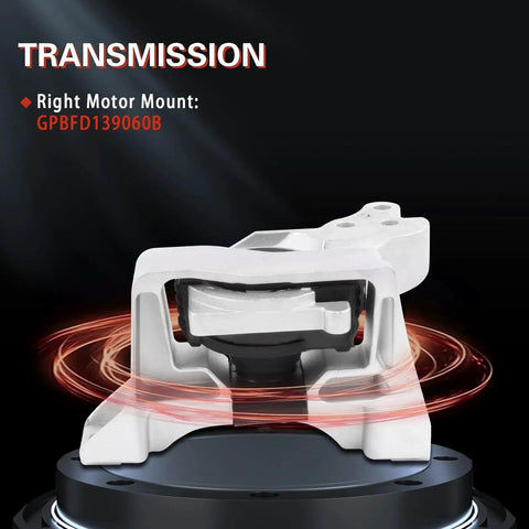 Right Engine Mount For 2012-2013 Mazda 3 2.0L GS-Sky And 2012-2013 Mazda 3 I 2.0L, Heavy-Duty Steel And Rubber Construction With Orange Pattern Bake Finish, Long-Lasting Vibration Damping, Oil Leak Resistant Mount