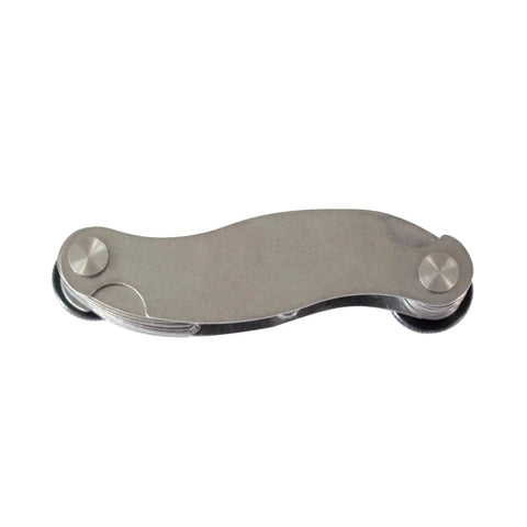Made In USA Screw Pitch Gauge With 28 Leaves 0.25 To 2.50 Mm Metric Pitch Measures, compact tool, folded, side view