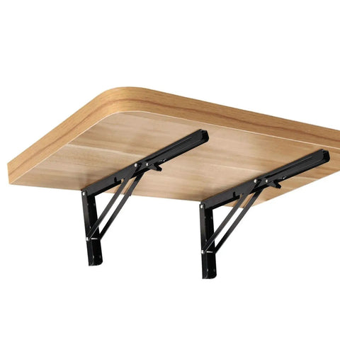 Heavy Duty 14 Inch Folding Shelf Brackets With 440 Lb Max Load For Wall Mounted Collapsible Shelves And Work Benches Locking Metal Brackets In Cold Rolled Steel With Brushed Finish Great For Garage Shop Or Kitchen Storage 4 Pack ZoenHou