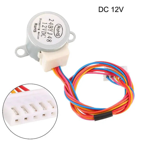 24BYJ48 DC 12V Stepper Motor Micro Reducer 4 Phase 5 Wire with connector and colorful wires