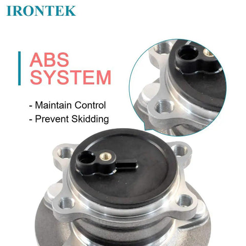 Close-up view of Rear Wheel Hub And Bearing Assembly 512519 for Mazda CX 5 2014 2020 5 Lug FWD with ABS system feature highlighted.