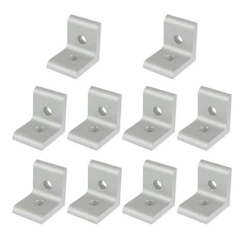 10 Pack 1515 Series Aluminum Inside Corner L Bracket Connector For Extruded Aluminum 2 Hole 1.5 Inch By 1.5 Inch By 1.31 Inch