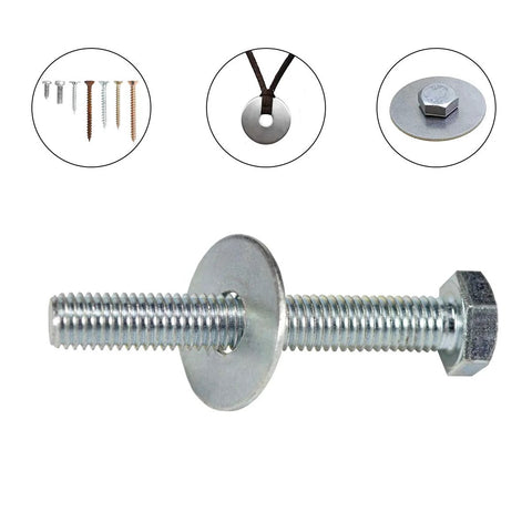Stainless steel bolt with fender washer and hex nut (1/4 in hole, 1 in OD)