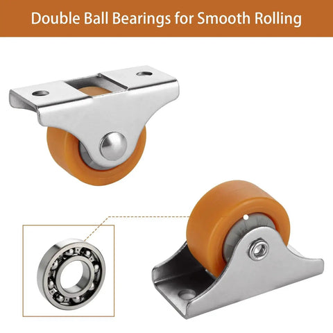 24 Pcs 1 Inch Caster Wheels With Metal Top Plate For Furniture Rolling Cabinets Trundle Beds And Drawers Silent Ball Bearing TPR Wheel Includes 60 Screws Durable Chrome Plated Steel Construction Lightweight Easy To Install