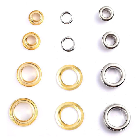 200 Sets Metal Grommets Eyelets With Washers And Storage Box In Gold And Silver Includes 1/4 Inch, 3/16 Inch, 2/5 Inch, 1/2 Inch Sizes