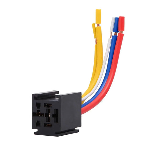Two Pack 12V 80A Heavy Duty SPDT Car Relay With Harness And Socket Kit 5 Pin On Off Normally Open 5 Wire Automotive Relay close-up