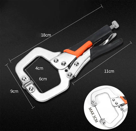Heavy Duty 6 Inch C Clamp Face Clamp With Swivel Pads Locking Pliers For Woodworking And Welding pocket hole clamp with measurements