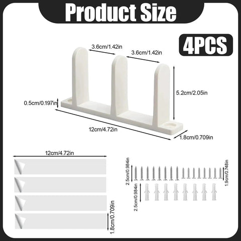 Sliding Closet Door Floor Guide Set White Bottom Track Guides For Stable Door Sliders dimensions and components shown