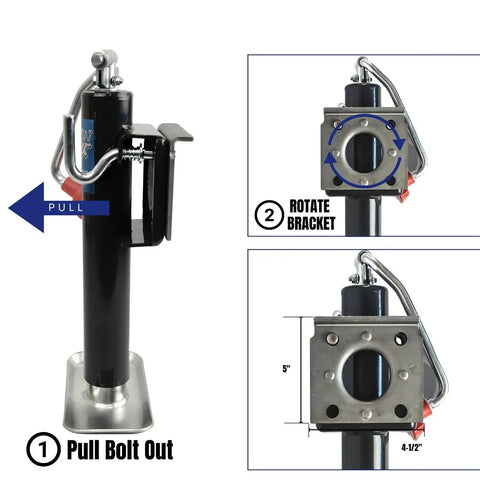 2000 Lb Trailer Tongue Jack Swivel Lift Heavy Duty 1 Ton For Camper Boat - swivel lift operation details