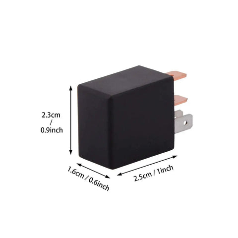 Heavy Duty 12V 30A SPDT 5 Pin Relay Kit Pack of 2 with size dimensions for automotive electrical projects and marine power systems