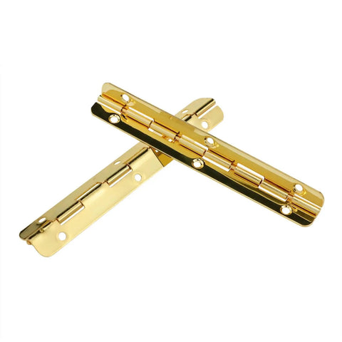 Four Pack 100mm Long Gold Rounded Corner Piano Hinges For Wooden Boxes Cabinets And Jewelry Boxes With Gold Screws 180 Degree Micro Hinges That Are Built Tough Rust Resistant For Craft Chests Keepsake Boxes
