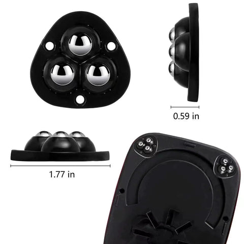 12 Pack Small Appliance Caster Wheels Sticky Swivel Sliders Mini Self Adhesive Wheels For Stand Mixers Coffee Makers Black Non Slip Feet