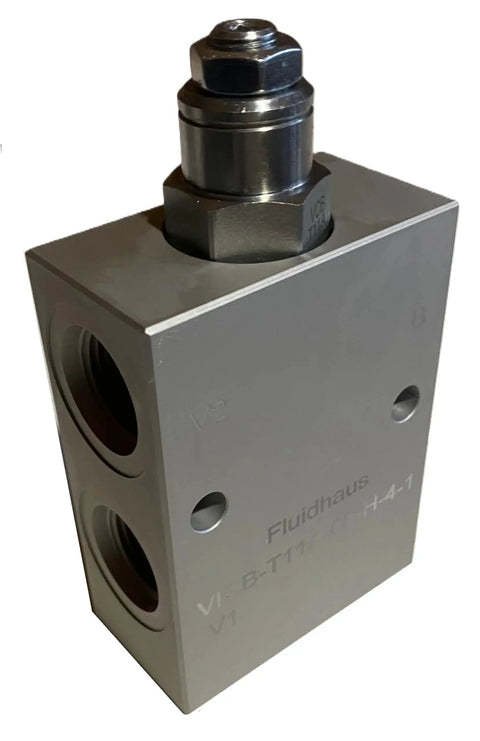 Inline Hydraulic Counterbalance Load Holding Valve With Body For Heavy Duty Lifts, 4 Ports, 15 GPM At 3000 PSI, side view