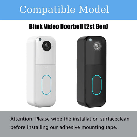 Image of Blink Video Doorbell compatible with Heavy Duty Double Sided Adhesive Strips for Video Doorbells 4 Pack Mounting Tape.