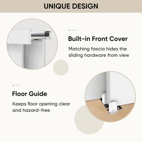 Double 72 Inch By 80 Inch K Style Sliding Closet Door With Hardware Kit And Matching Fascia unique design features.