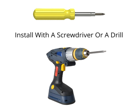 Screwdriver and drill for installing Eight By One And A Quarter Inch Black Wood Screws 100 Count Phillips Modified Truss Head