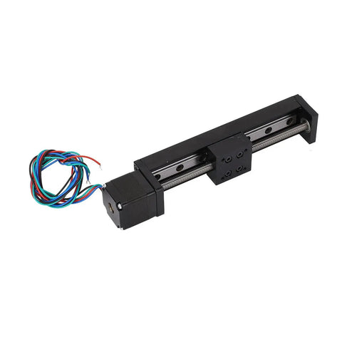 Ultra Smooth Mini Linear Slide Stage Actuator With Nema 11 Stepper Motor for precise motion control, featuring 100mm travel and 6mm rail