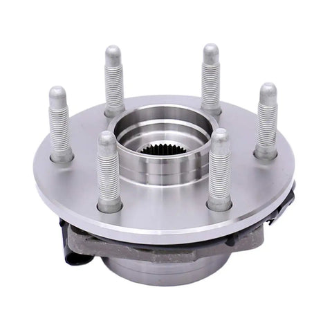 Front view of Front Wheel Bearing Hub Assembly Set Of 2 for 4WD Chevy Silverado 1500 Tahoe Suburban 2000 to 2006, 6-lug design.