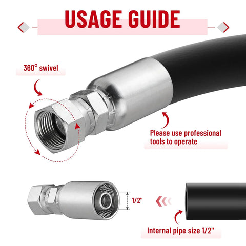 Racewill hydraulic hose end fitting, 1/2 in I.D., 1/2 in JIC 37° female, swivel with protection cover
