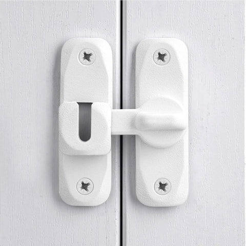 Matte White 90 And 180 Degree Barn Door Latch Zinc Alloy Flip Lock for cabinets gardens barn bathrooms and windows easy install